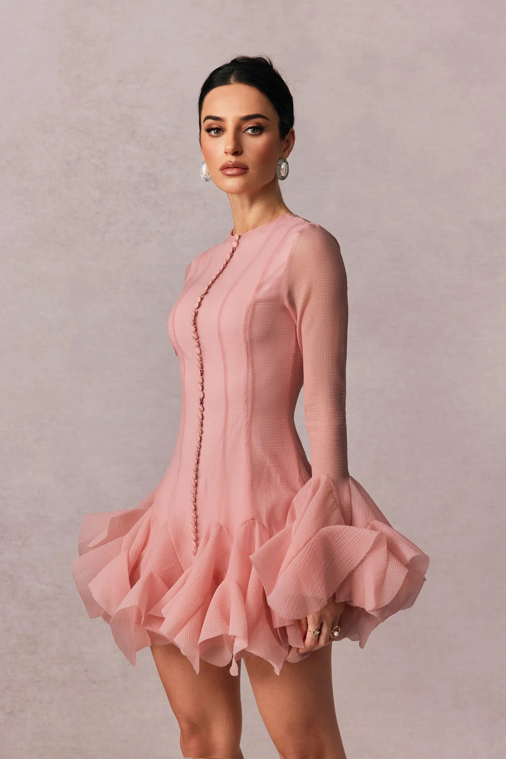 Women's Party Dress Long Sleeve Ruffle | Mini