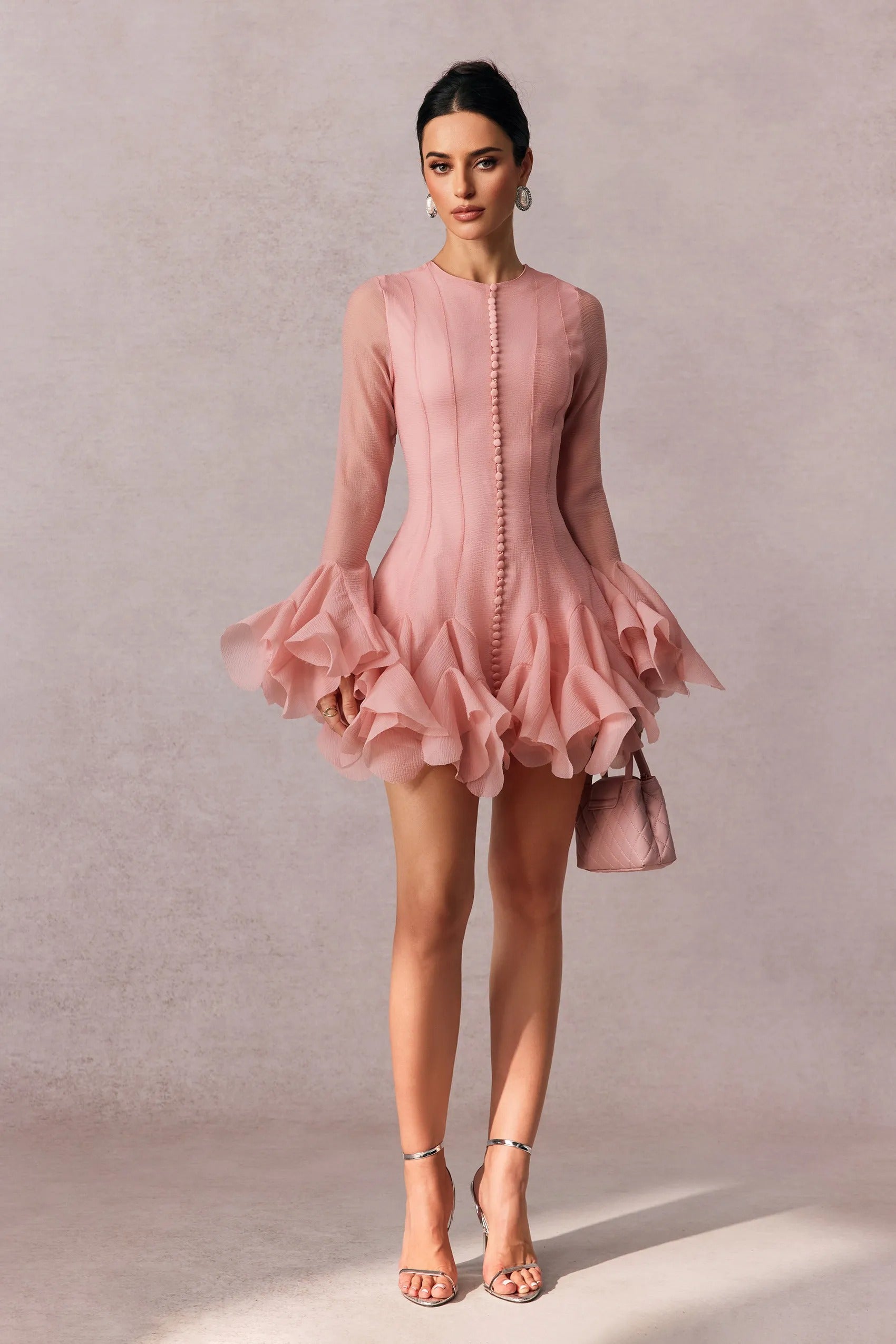 Women's Party Dress Long Sleeve Ruffle | Mini