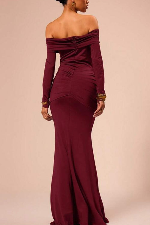Women's Party Dress Off Shoulder Long Sleeve Maxi | Formal
