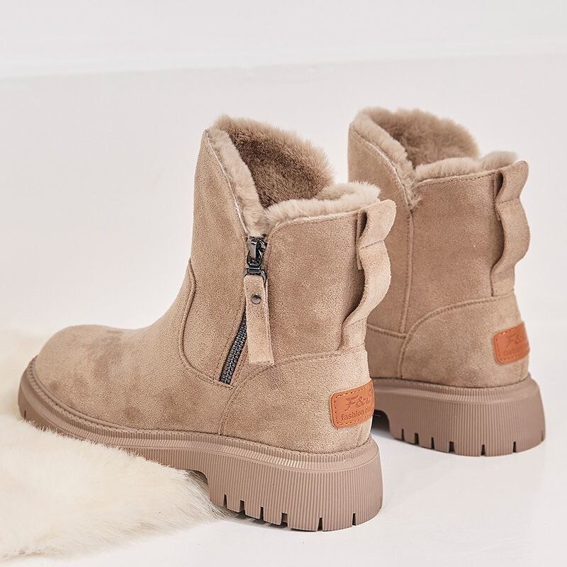 Women's Plush Lined Boots With Grip Sole | Winter