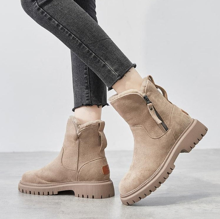 Women's Plush Lined Boots With Grip Sole | Winter