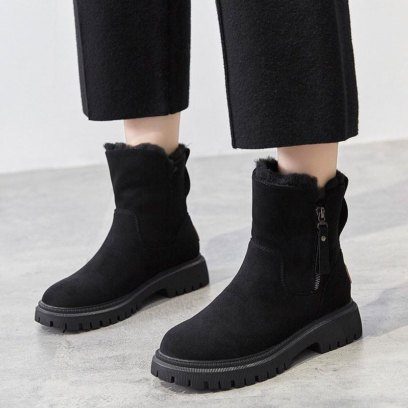 Women's Plush Lined Boots With Grip Sole | Winter