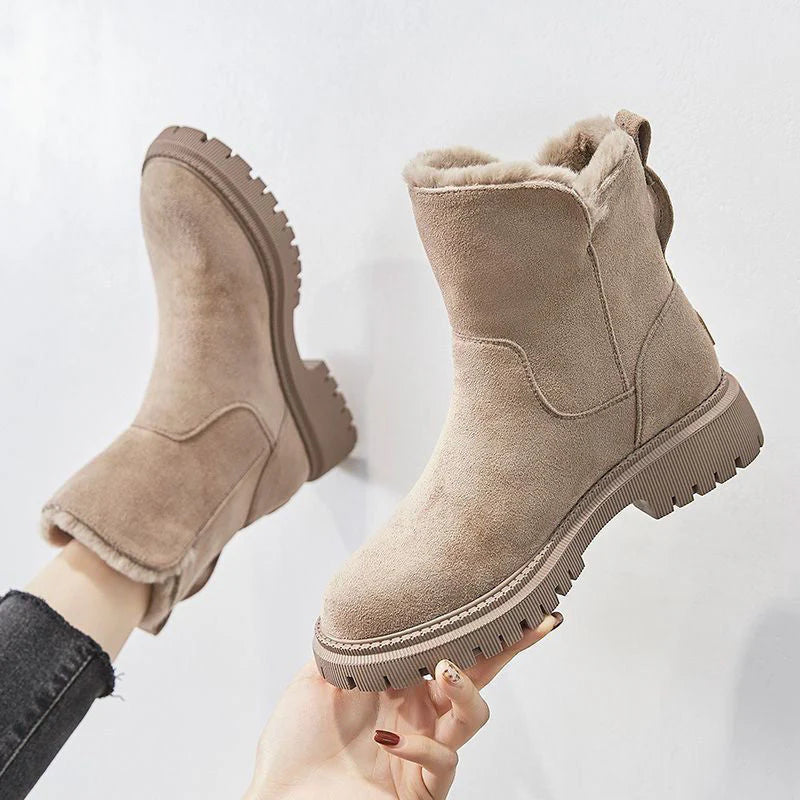 Women's Plush Lined Boots With Grip Sole | Winter