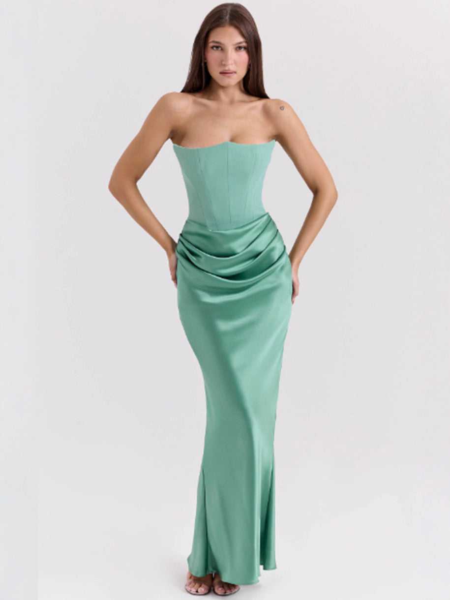 Women's Prom Dress Strapless | Elegant Ruched Gown