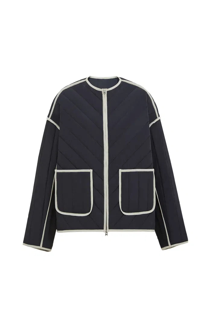 Women's Quilted Jacket with Contrast Trim | Lightweight