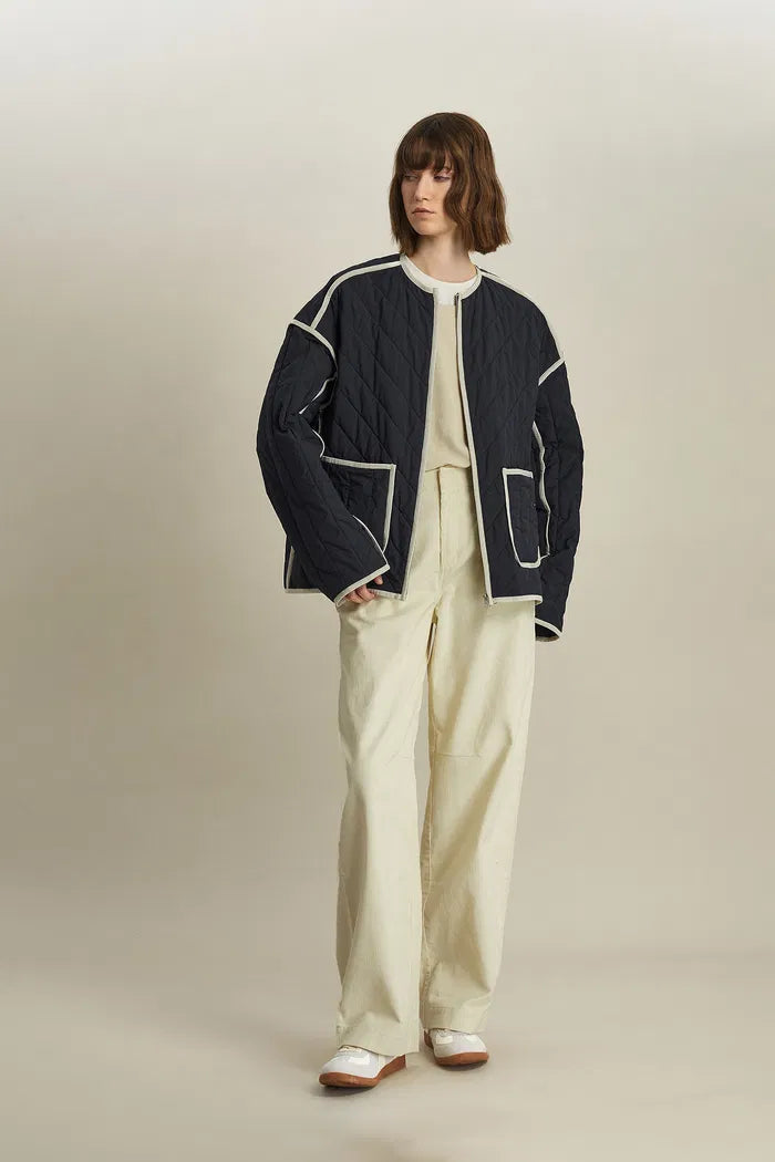 Women's Quilted Jacket with Contrast Trim | Lightweight