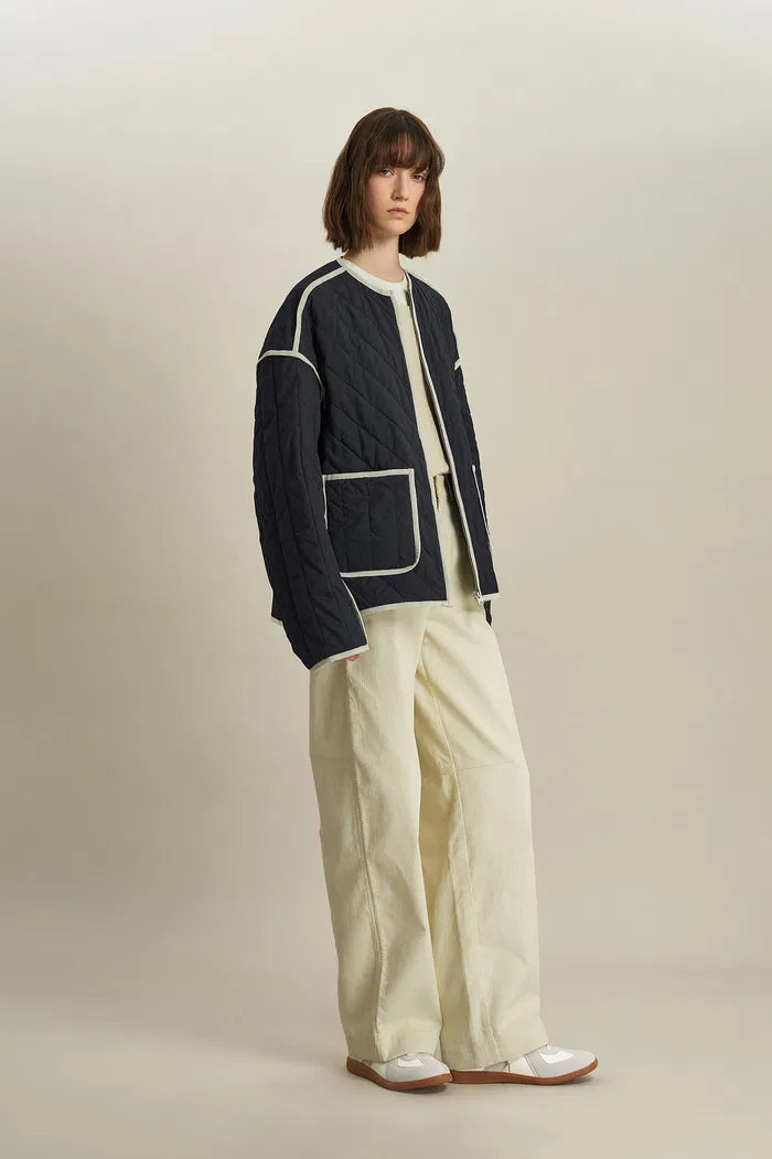 Women's Quilted Jacket with Contrast Trim | Lightweight