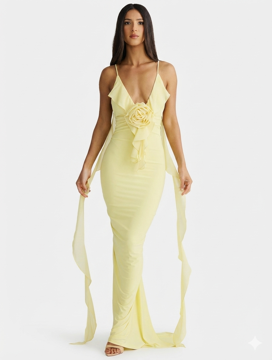 Women's Ruffle Detail Maxi Dress | Evening