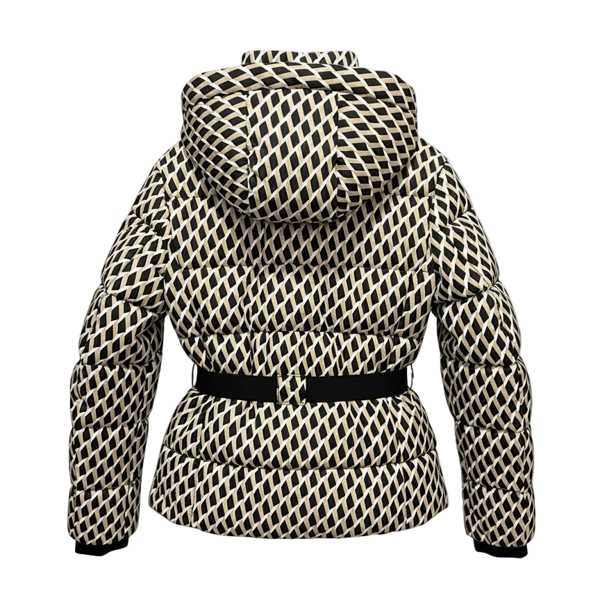 Women's Ski Jacket Belted Puffer | Hooded Winter