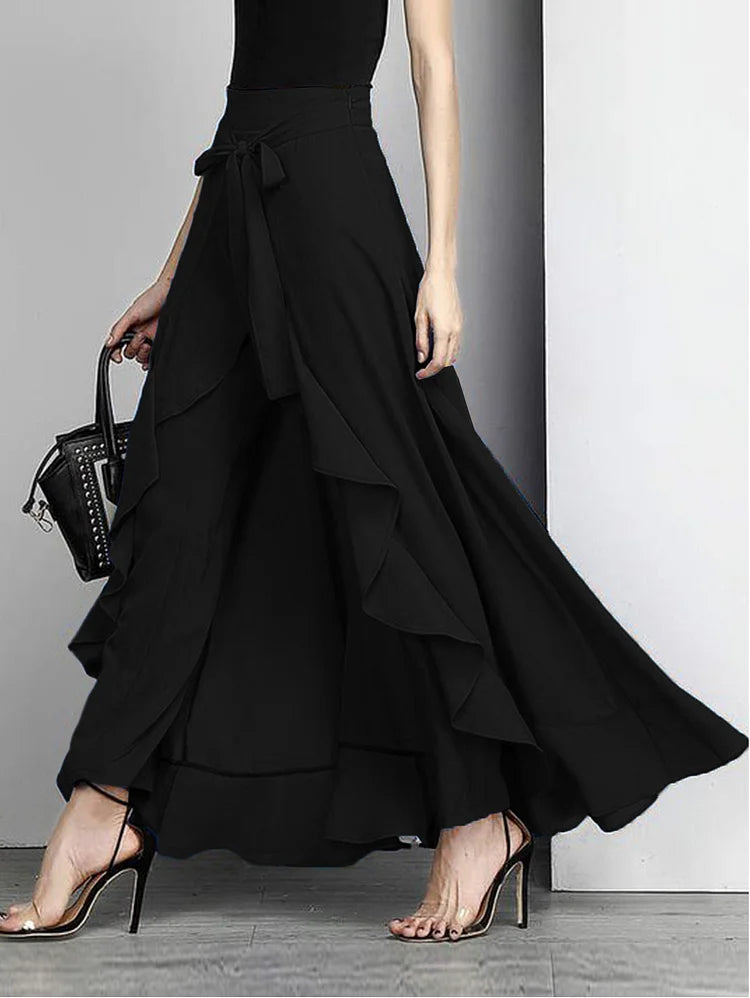 Women's Skirt Wrap Ruffle Maxi | Elegant