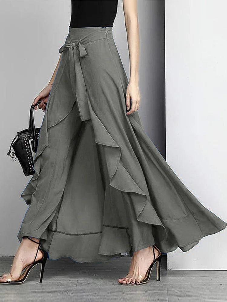 Women's Skirt Wrap Ruffle Maxi | Elegant