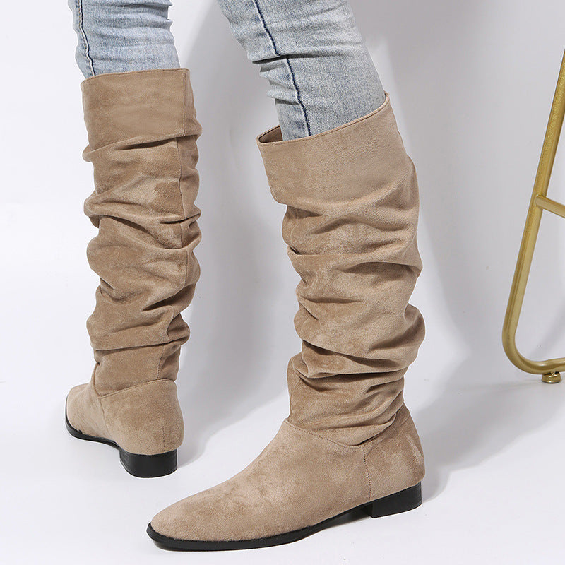 Women’s Slouch Knee High Boots | Flat