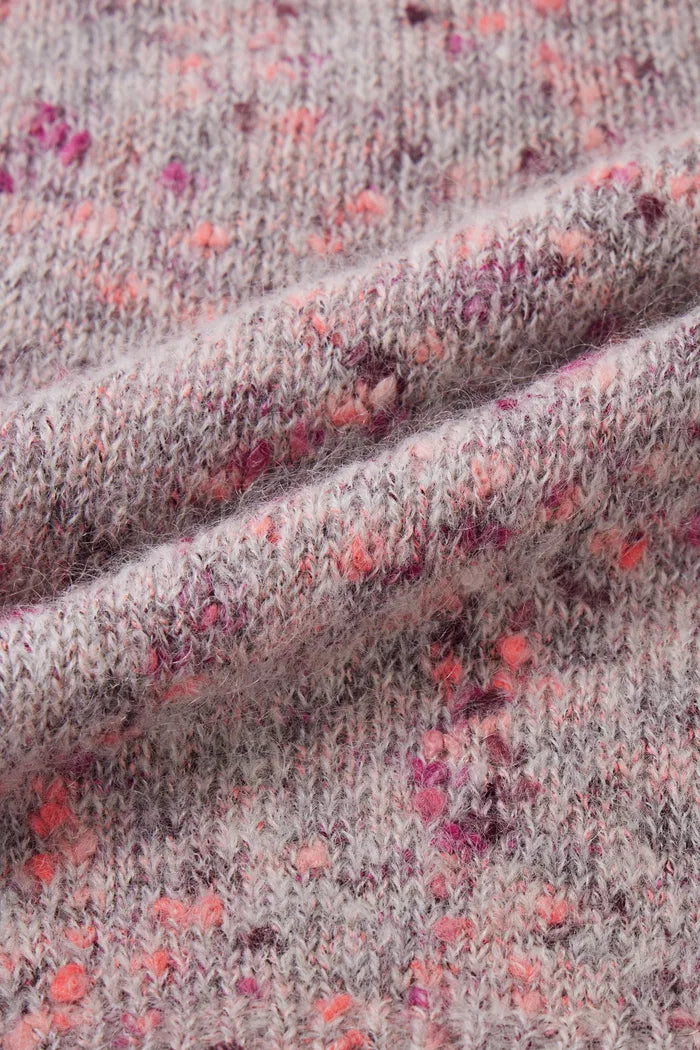 Women's Speckled Knit Crew Neck Purple Jumper | Casual