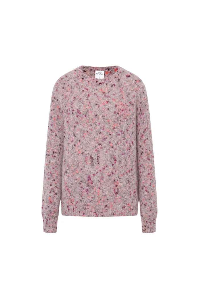 Women's Speckled Knit Crew Neck Purple Jumper | Casual