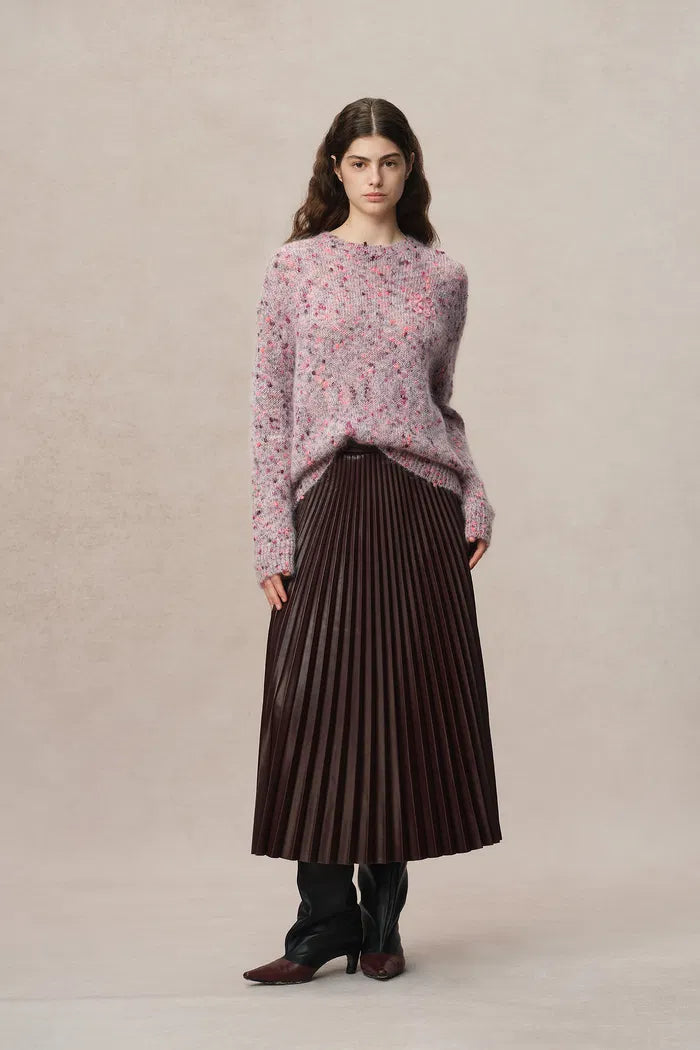 Women's Speckled Knit Crew Neck Purple Jumper | Casual