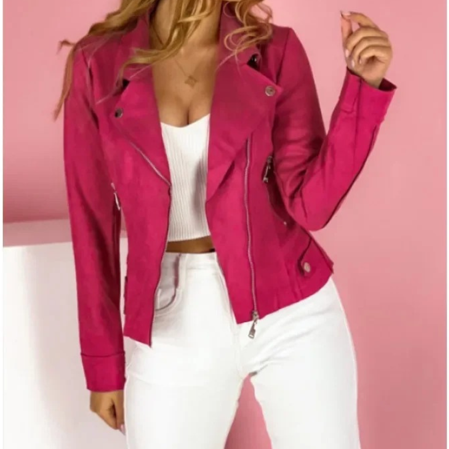 Women's Suede Jacket Cropped | Lightweight