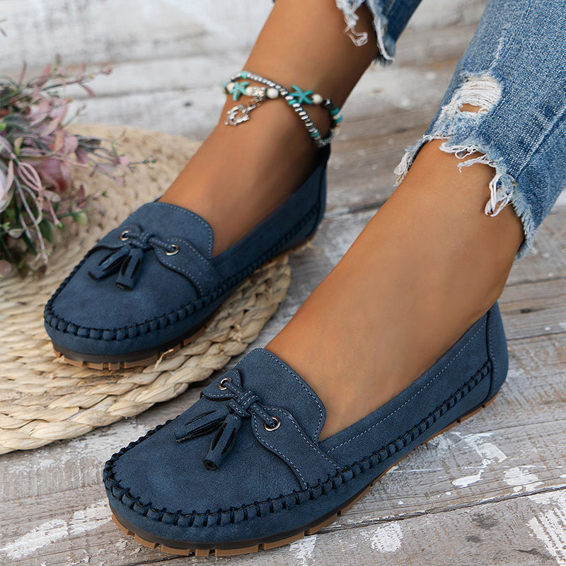 Women's Tassel Bow Slip On Casual Loafers | Everyday