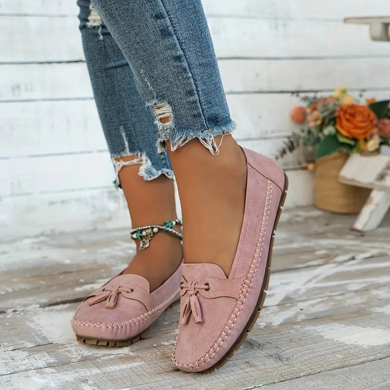 Women's Tassel Bow Slip On Casual Loafers | Everyday