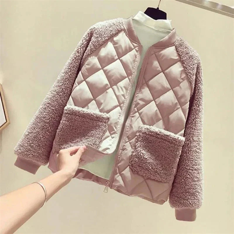 Women's Textured Sleeve Quilted Jacket | Zip Front