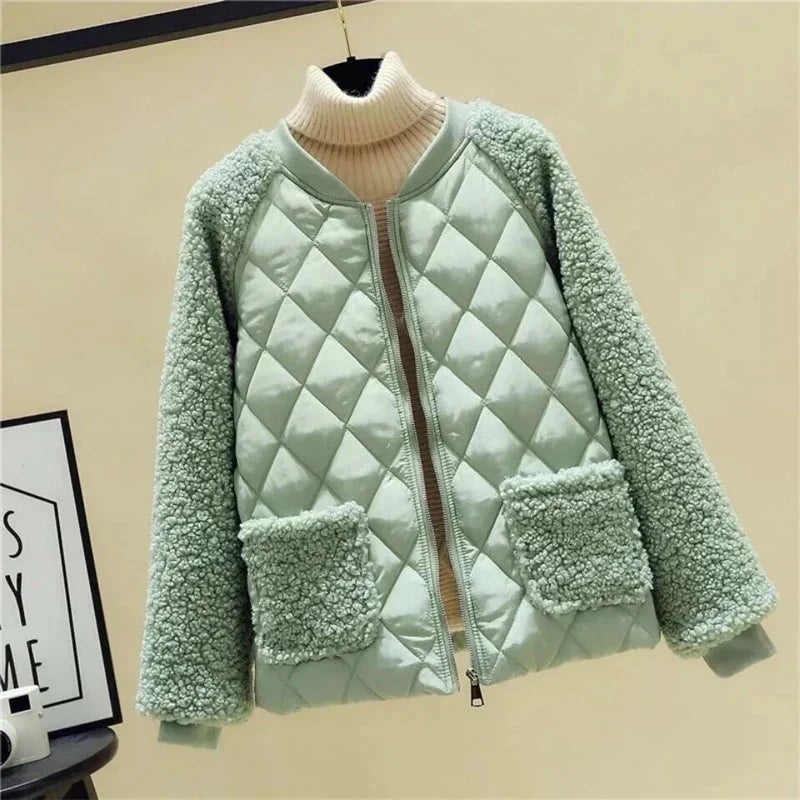 Women's Textured Sleeve Quilted Jacket | Zip Front