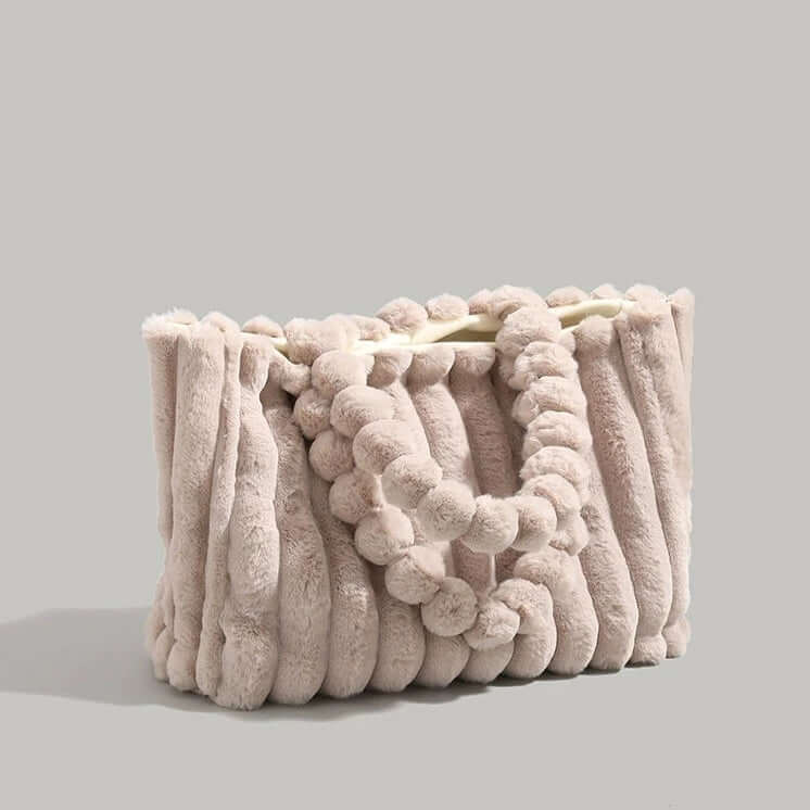 Women's Tote Bag Plush Pom-Pom Handles | Trendy