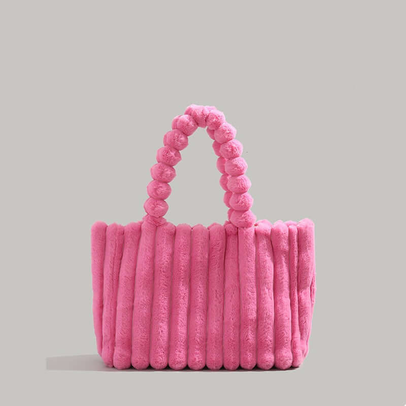 Women's Tote Bag Plush Pom-Pom Handles | Trendy