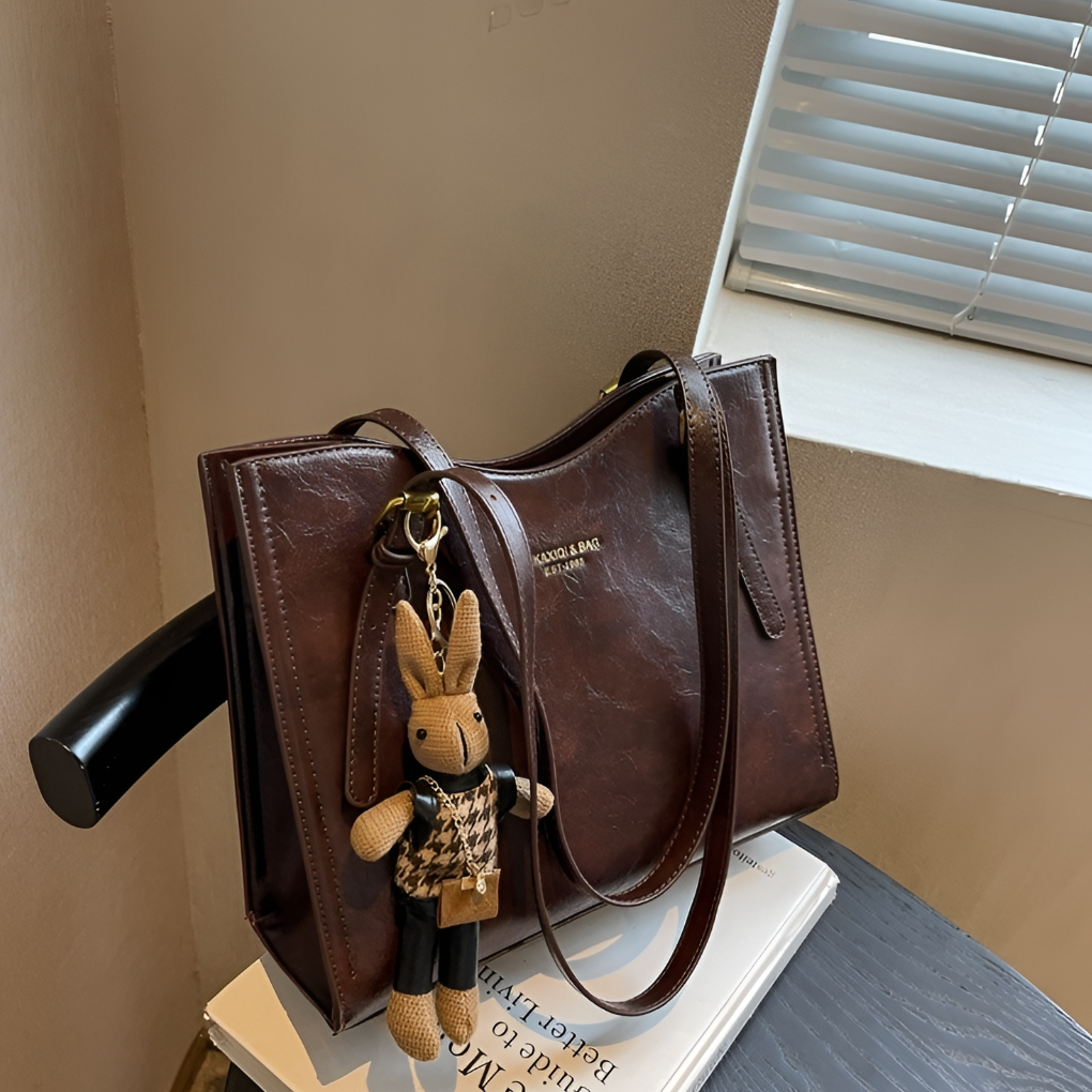 Women's Tote Bag with Bunny Keychain | Elegant