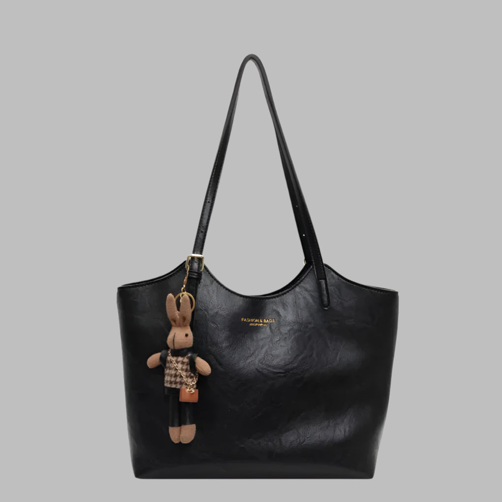 Women's Tote Bag with Bunny Keychain | Elegant
