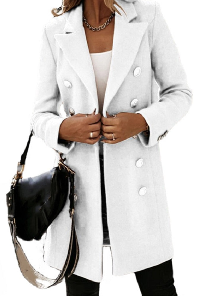 Women's Trench Coat Longline | Button Detail