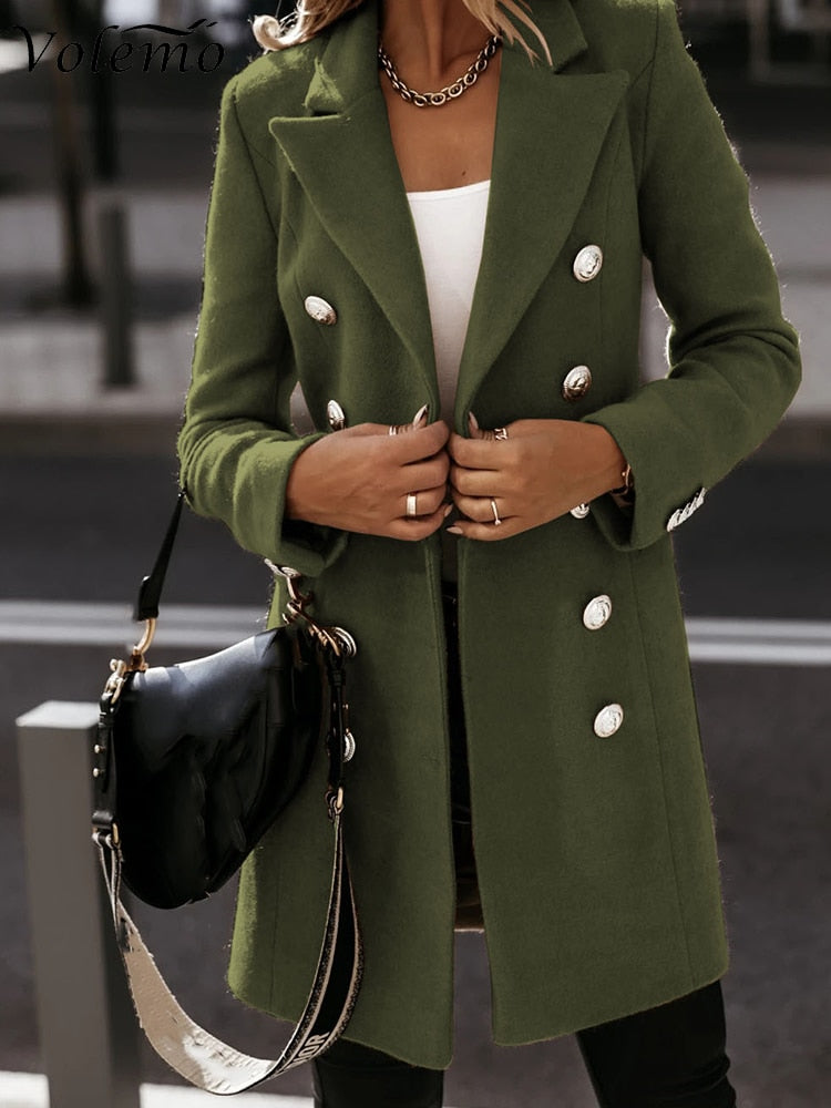 Women's Trench Coat Longline | Button Detail