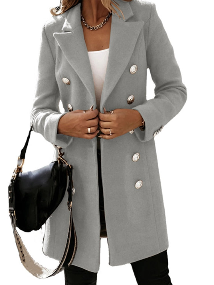 Women's Trench Coat Longline | Button Detail