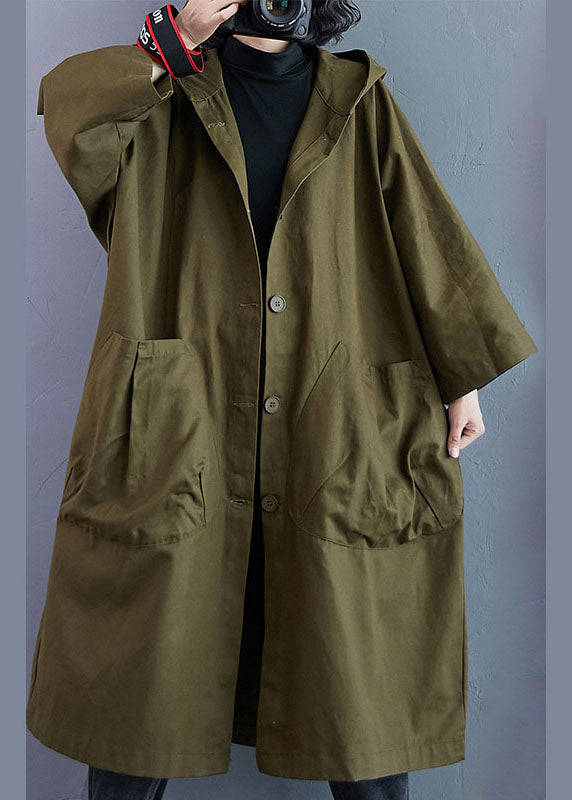 Women's Trench Coat With Large Pockets & Button Front | Hooded