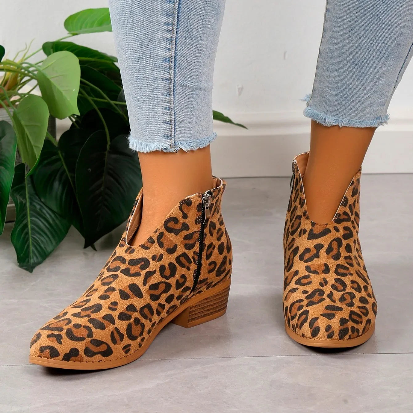 Women's V Cut Front And Side Zip Ankle Boots | Classic