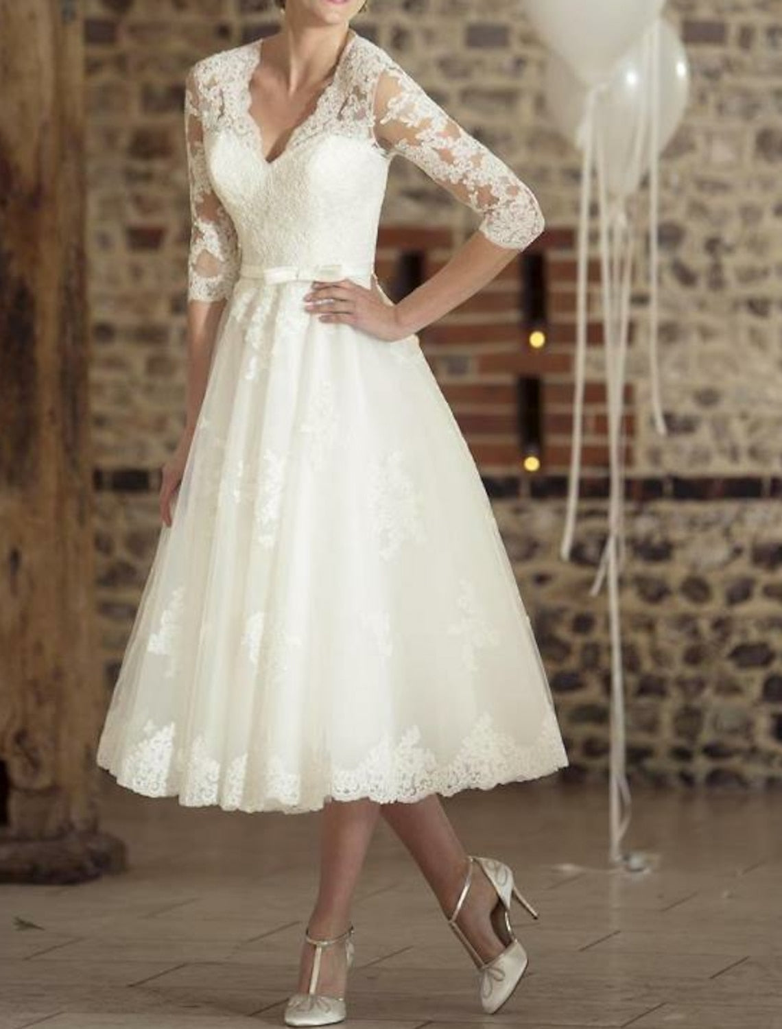 Women's Wedding Dress Lace Sleeve | Vintage