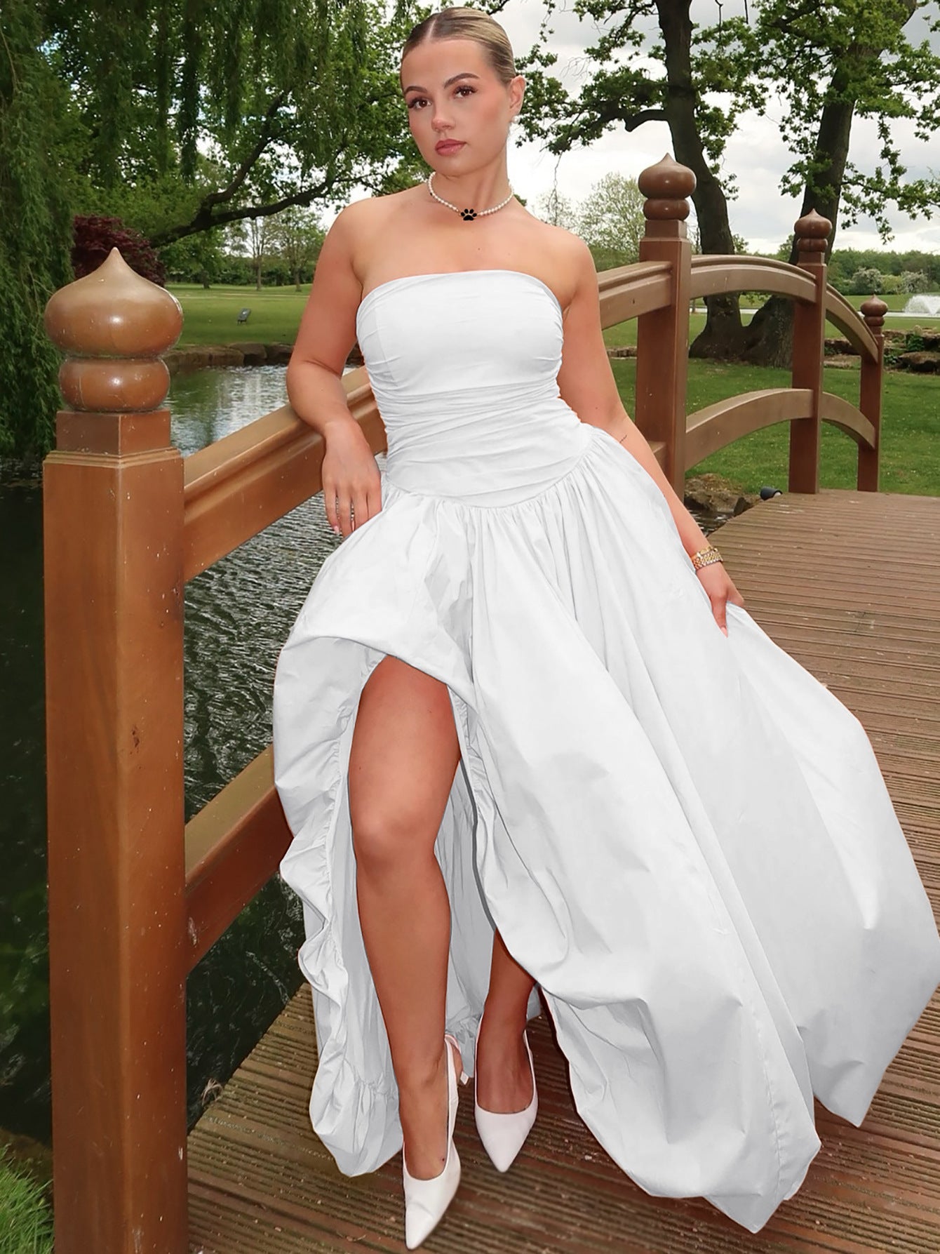 Women's Wedding Dress Strapless | Flowing Skirt