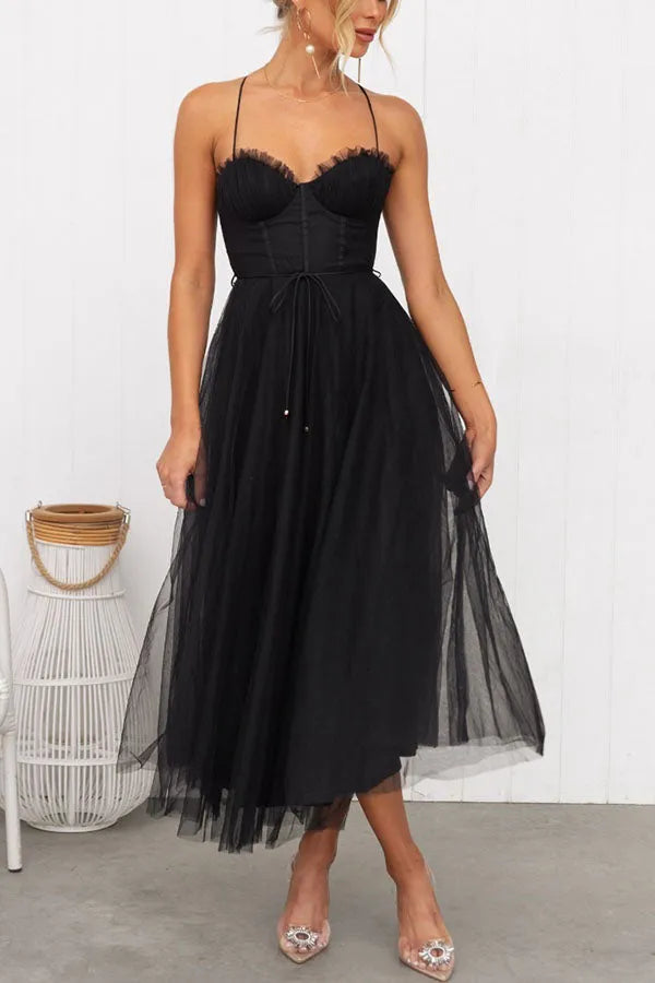 Women's Wedding Guest Dress Corset Midi | Strappy