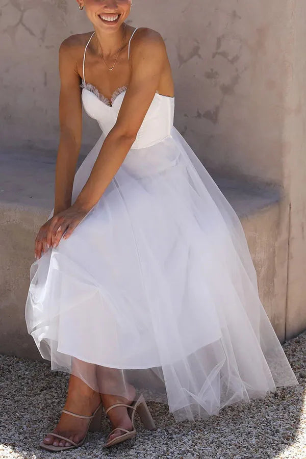 Women's Wedding Guest Dress Corset Midi | Strappy