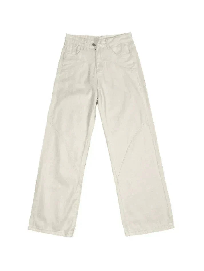 Women's Wide Leg Baggy Jeans with Stitch Detail | Work