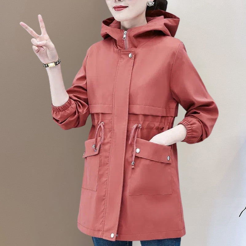 Women's Windbreaker Jacket Hooded Long | Casual